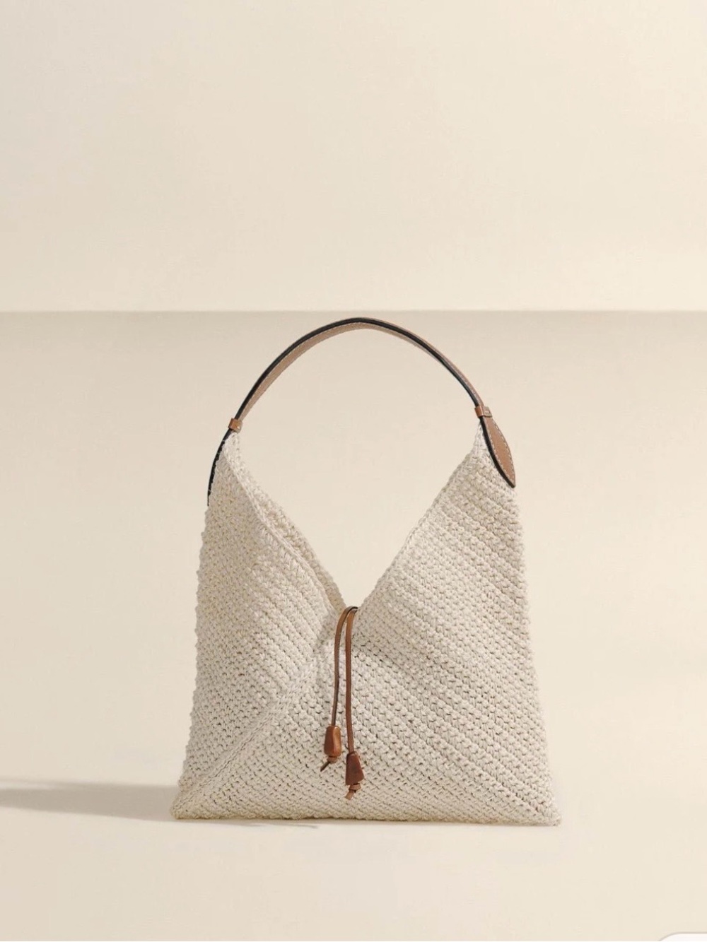 Hunting Season Small Origami Raffia Bag Natural Cognac
